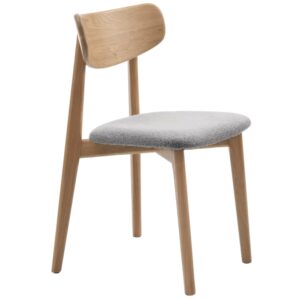 Šedá bouclé jídelní židle Unique Furniture Elim